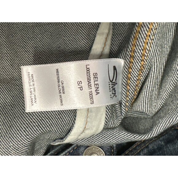 Silver Jeans Co. Selena Trucker Blue Denim Jean Jacket Small - Picture 7 of 10